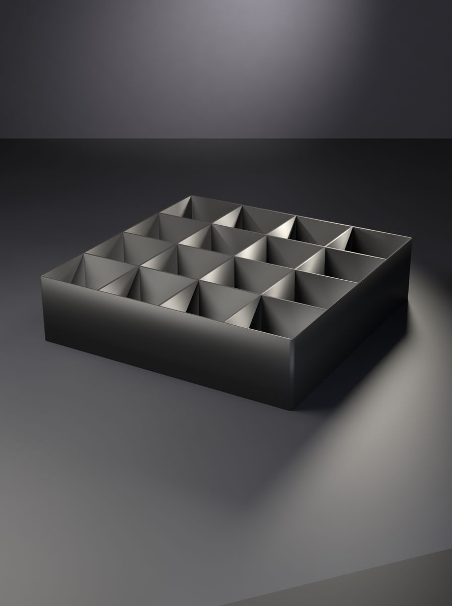 Açık Bölmeli Organizer Kutu (200 × 200 × 50 mm, 4 × 4 Gözlü) görsel 1
