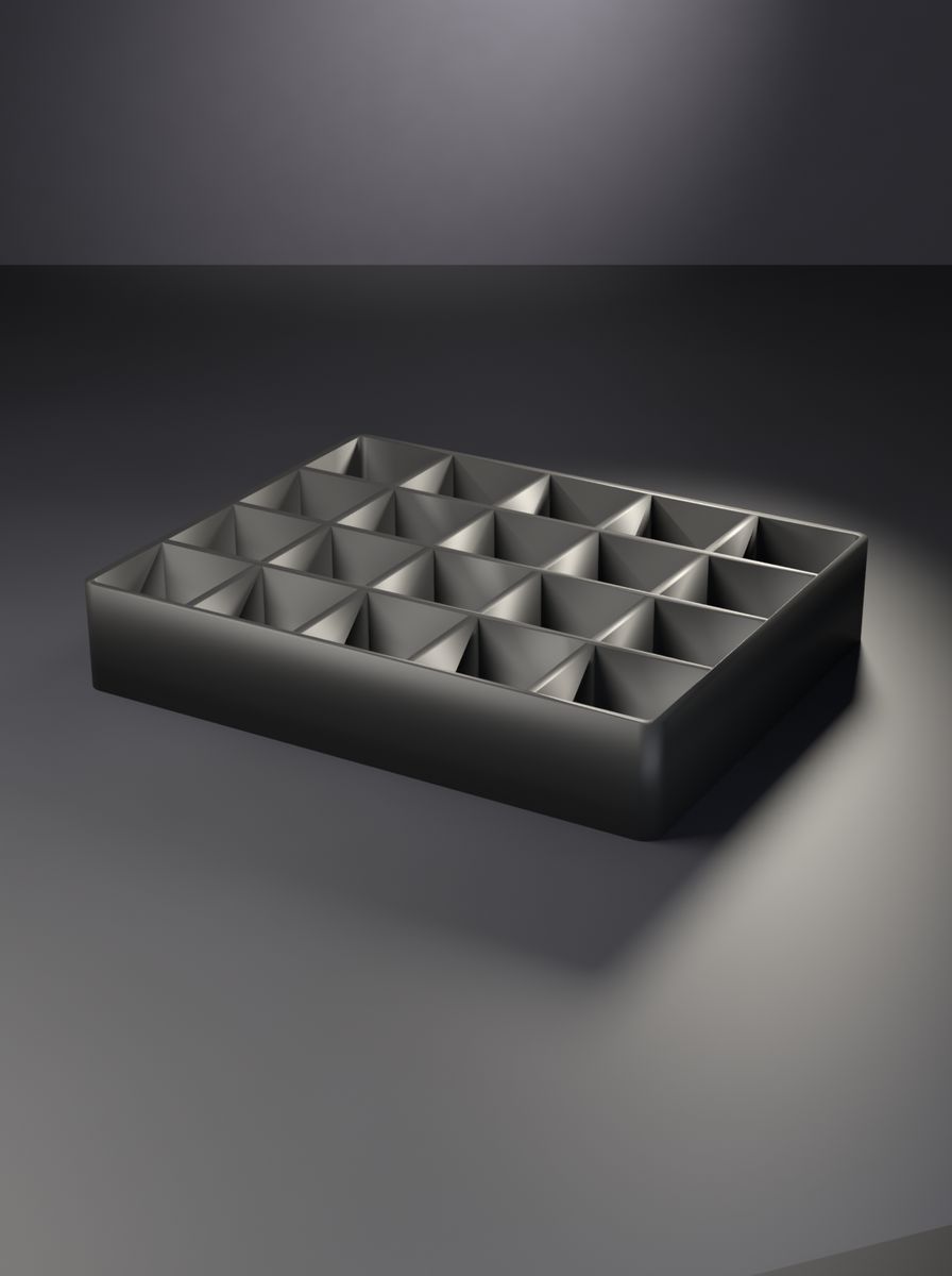 Açık Organizer Kutu (100 × 80 × 18 mm, 5 × 4 Gözlü)