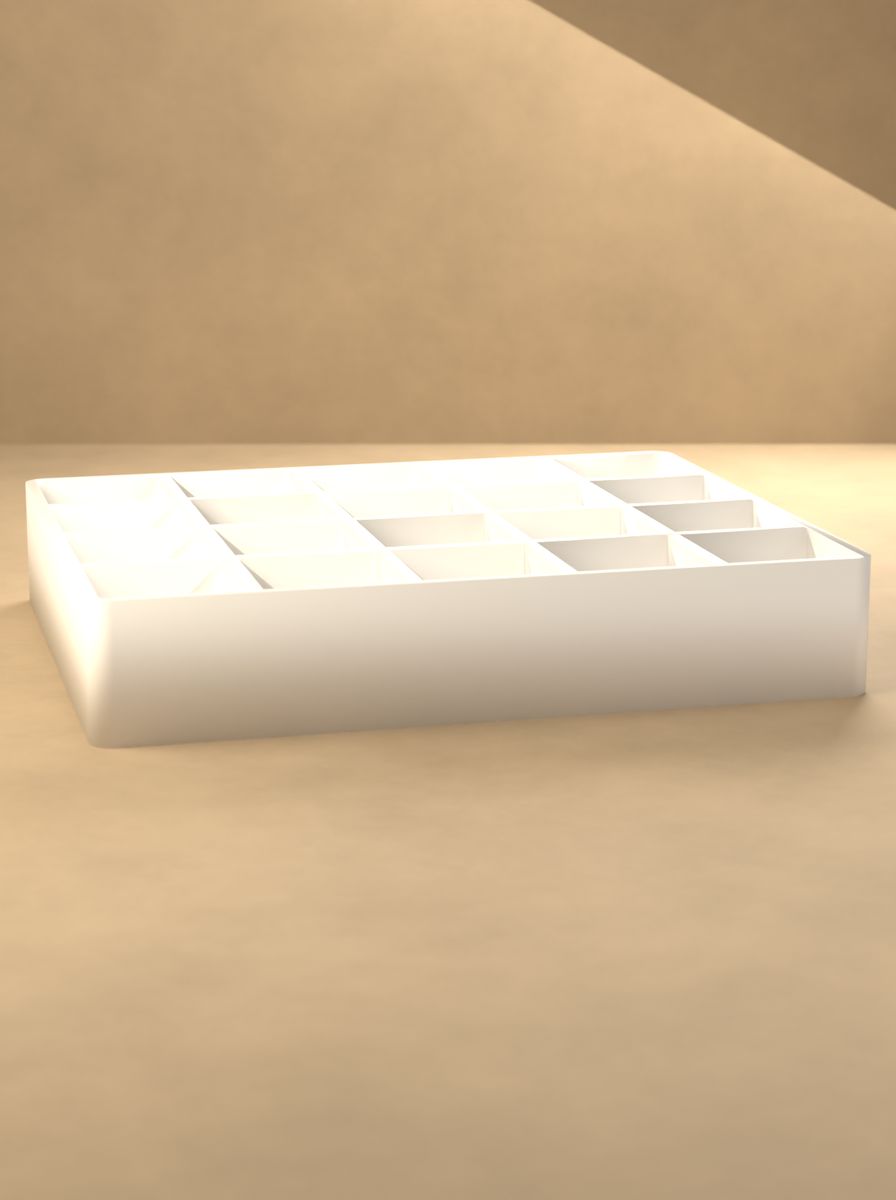 Açık Organizer Kutu (100 × 80 × 18 mm, 5 × 4 Gözlü) görsel 3