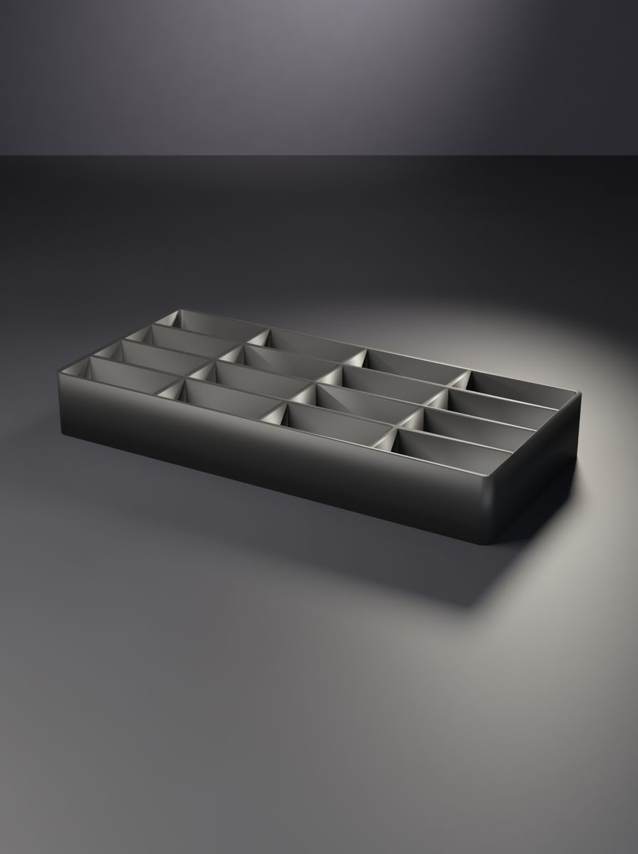 Açık Organizer Kutu (130 × 60 × 18 mm, 4 × 4 Gözlü)
