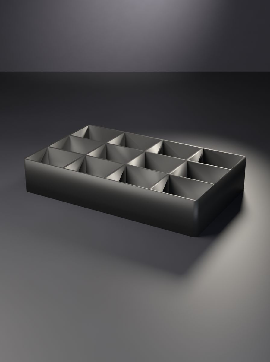 Açık Organizer Kutu (130 × 80 × 24 mm, 4 × 3 Gözlü)