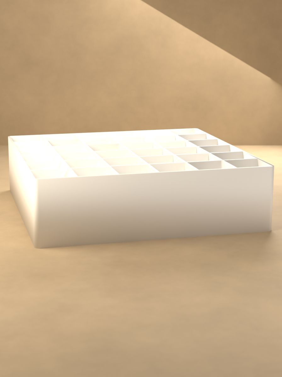 Açık Organizer Kutu (144 × 144 × 40 mm, 6 × 6 Gözlü) görsel 3
