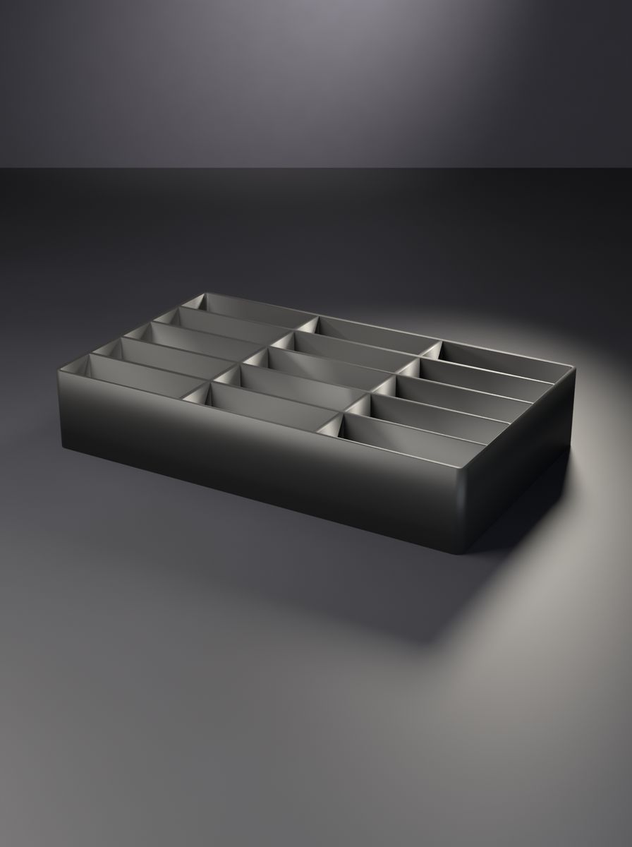 Açık Organizer Kutu (150 × 90 × 28 mm, 3 × 5 Gözlü)