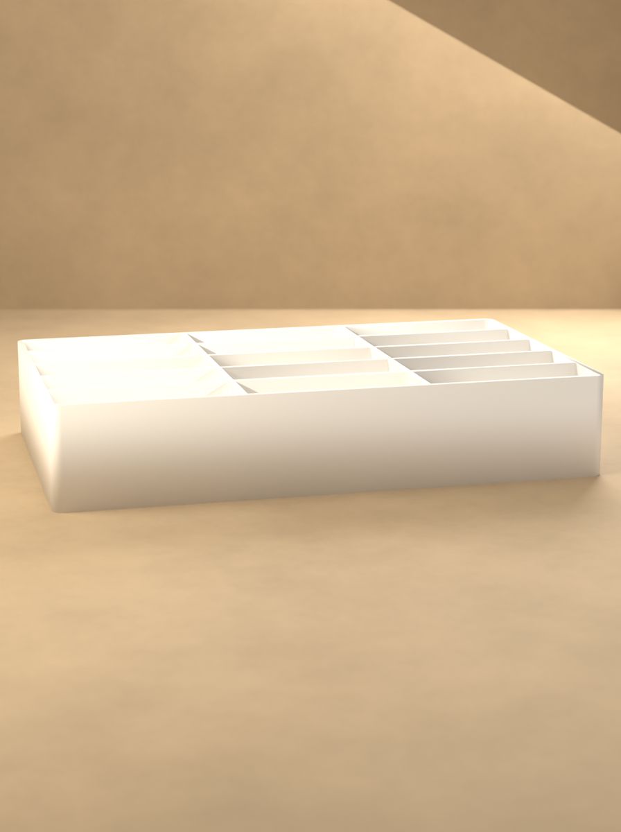 Açık Organizer Kutu (150 × 90 × 28 mm, 3 × 5 Gözlü) görsel 3