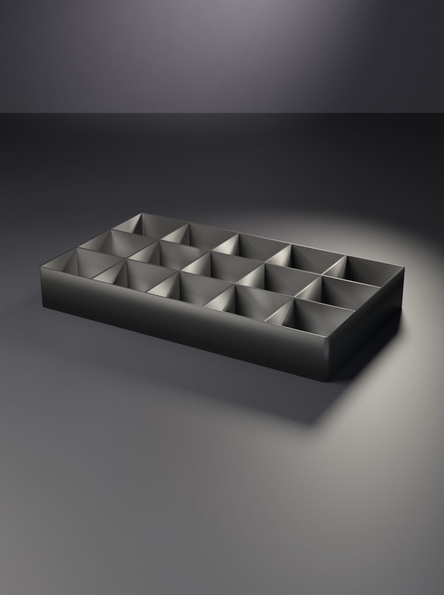 Açık Organizer Kutu (190 × 110 × 26 mm, 5 × 3 Gözlü)