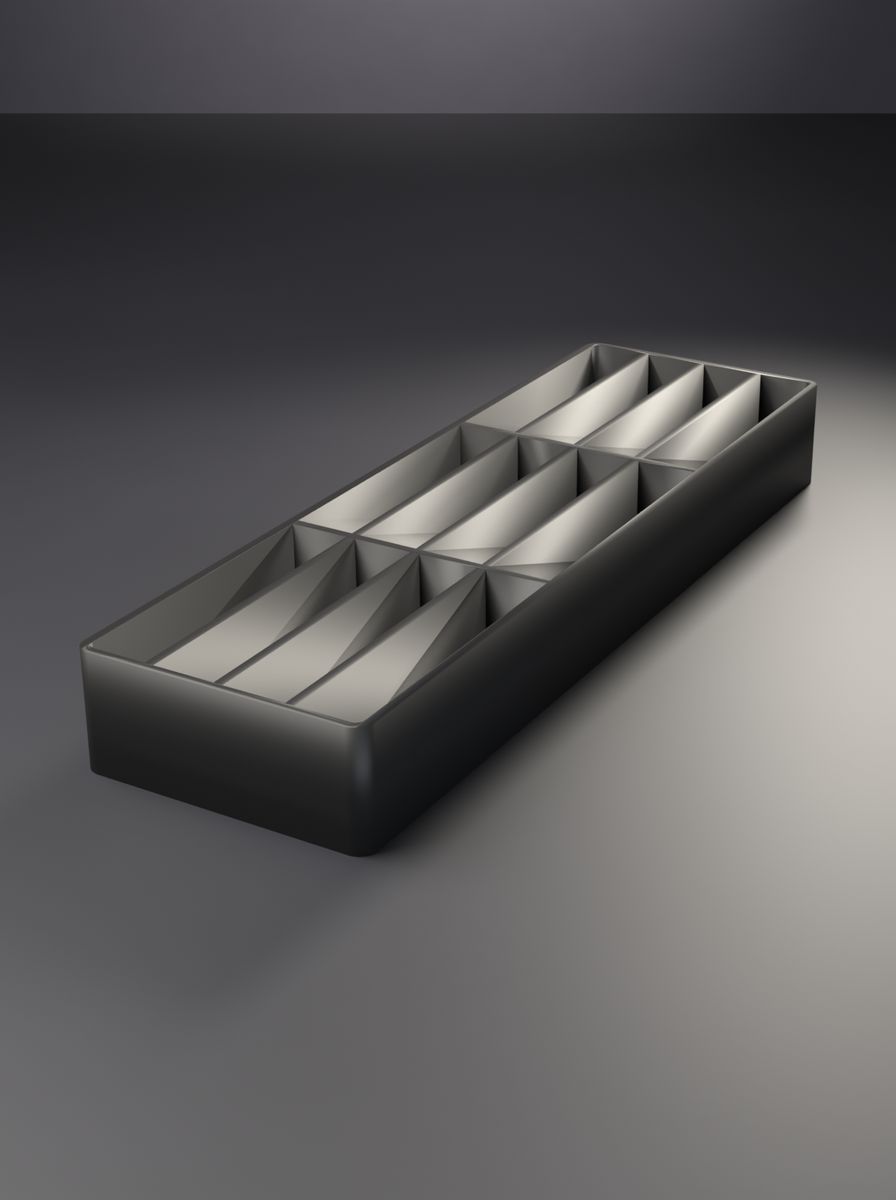 Açık Organizer Kutu (50 × 160 × 20 mm, 4 × 3 Gözlü)
