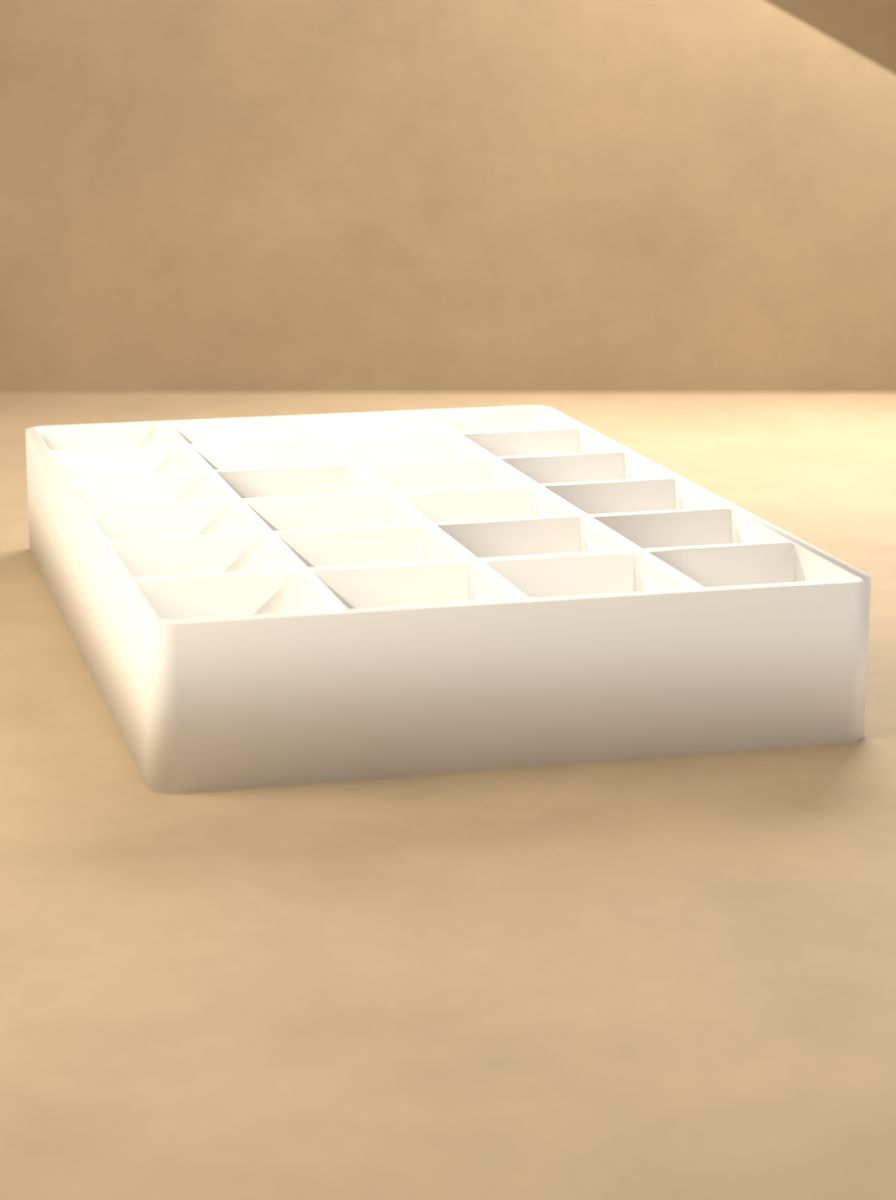 Açık Organizer Kutu (80 × 120 × 18 mm, 4 × 6 Gözlü) görsel 3