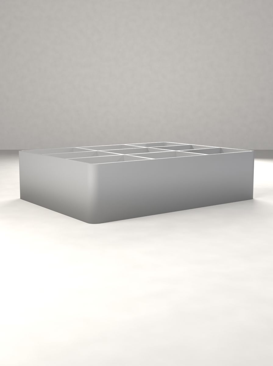 Açık Organizer Kutu (80 × 60 × 20 mm, 3 × 3 Gözlü) görsel 2
