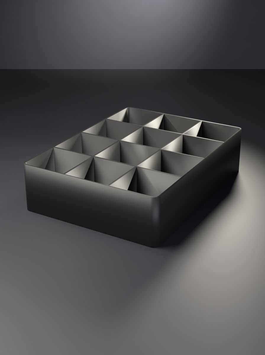 Açık Organizer Kutu (90 × 120 × 30 mm, 3 × 4 Gözlü)