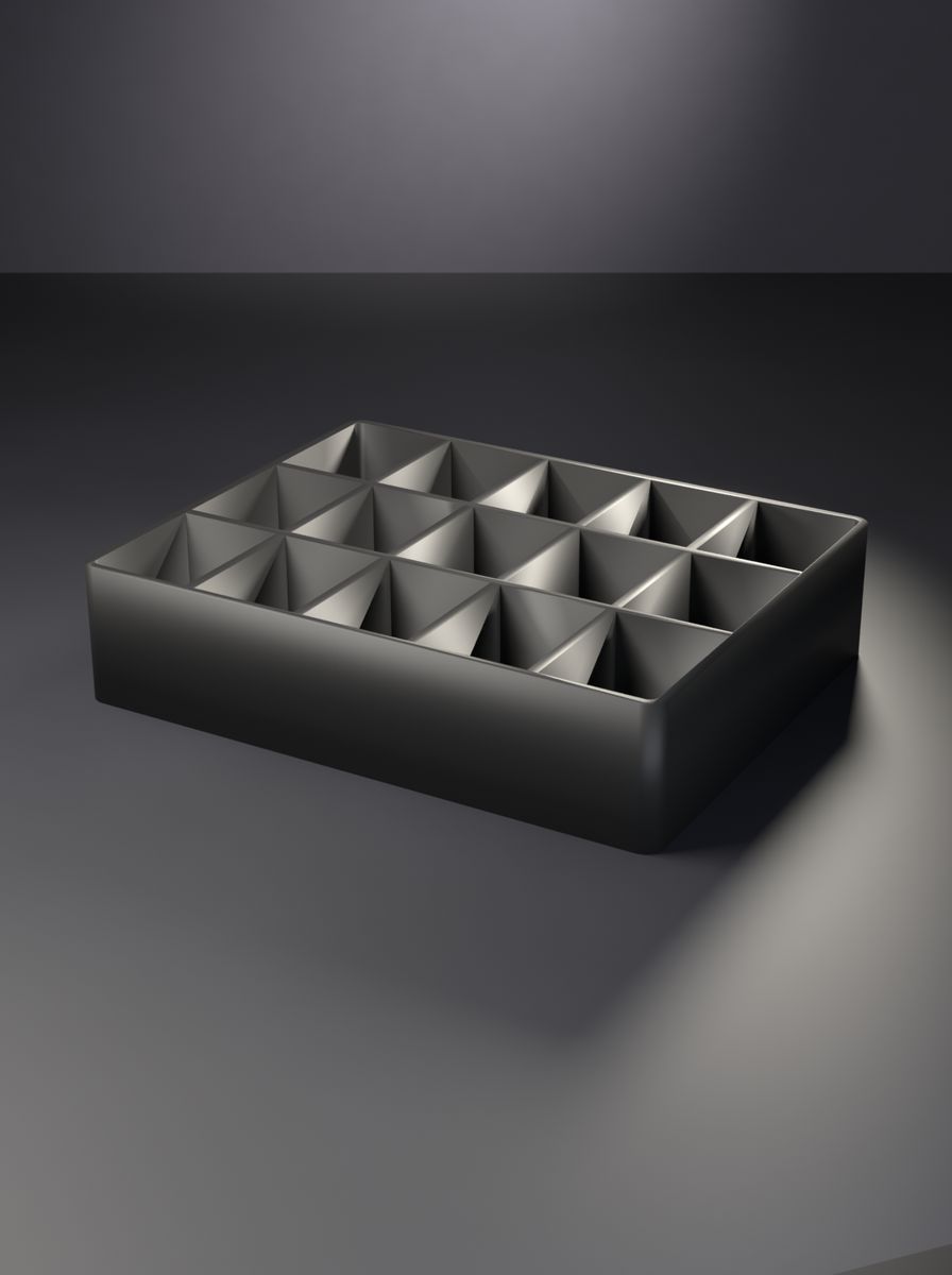 Açık Organizer Kutu (95 × 75 × 22 mm, 5 × 3 Gözlü)