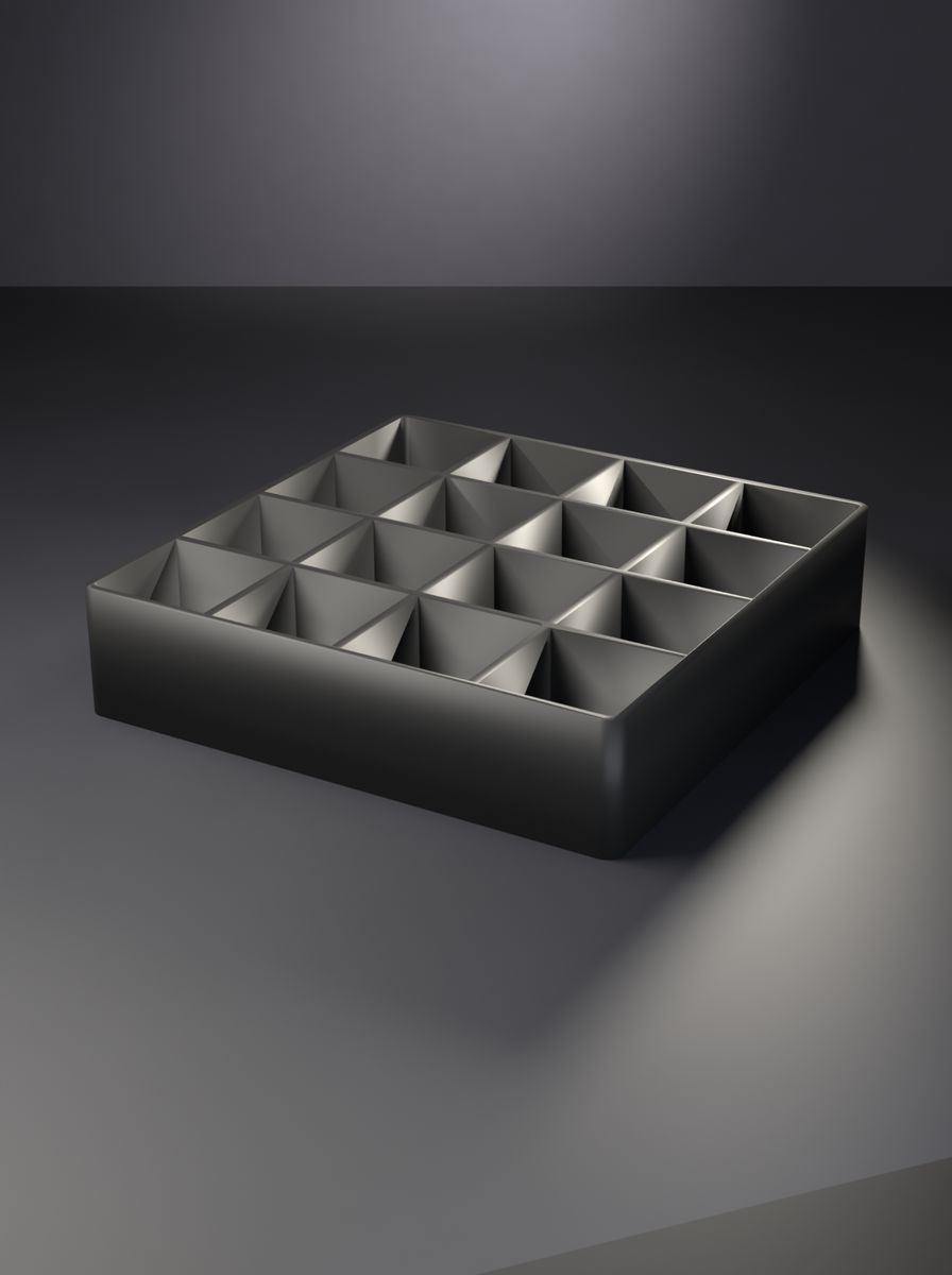 Açık Organizer Kutu (95 × 95 × 22 mm, 4 × 4 Gözlü)