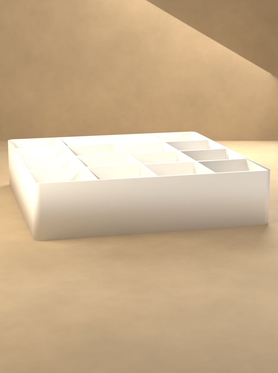 Açık Organizer Kutu (95 × 95 × 22 mm, 4 × 4 Gözlü) görsel 3