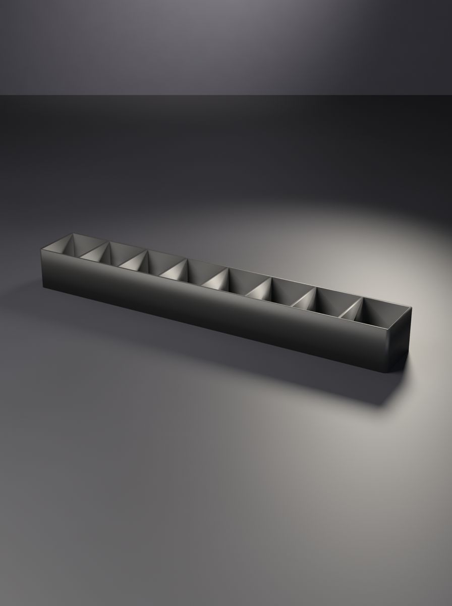 Açık Uzun Organizer Kutu (200 × 30 × 22 mm, 8 × 1 Gözlü)