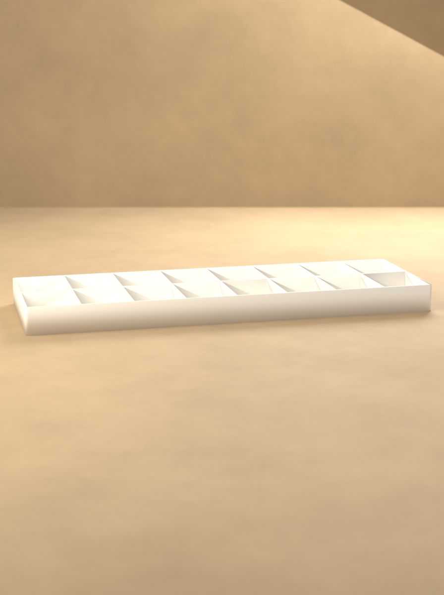Açık Uzun Organizer Kutu (240 × 80 × 16 mm, 8 × 2 Gözlü) görsel 3