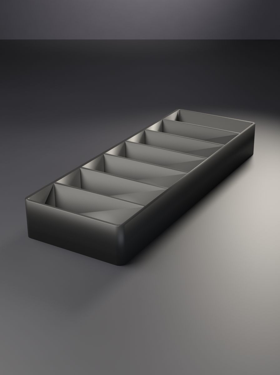 Açık Uzun Organizer Kutu (50 × 140 × 18 mm, 1 × 7 Gözlü)