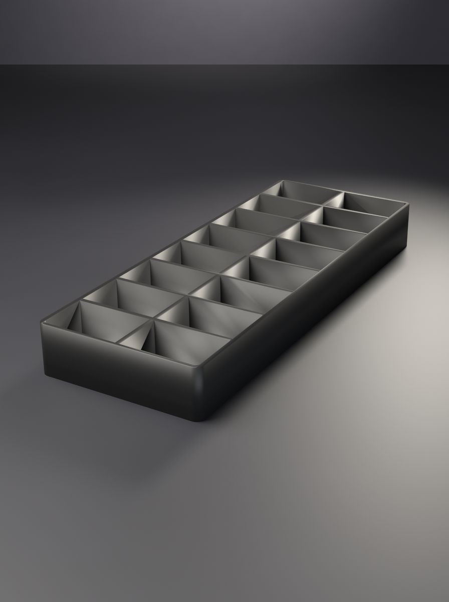 Açık Uzun Organizer Kutu (60 × 160 × 18 mm, 2 × 8 Gözlü)