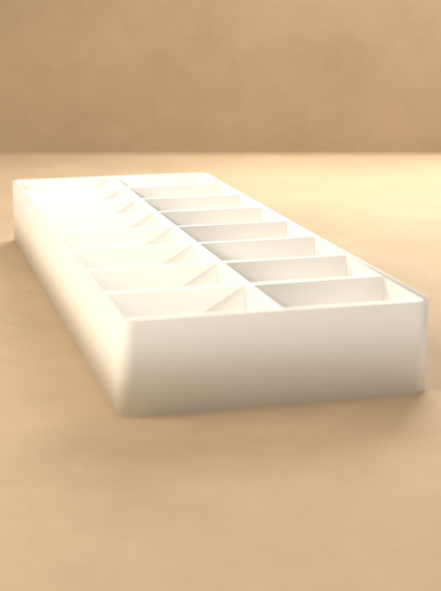Açık Uzun Organizer Kutu (60 × 160 × 18 mm, 2 × 8 Gözlü) görsel 3