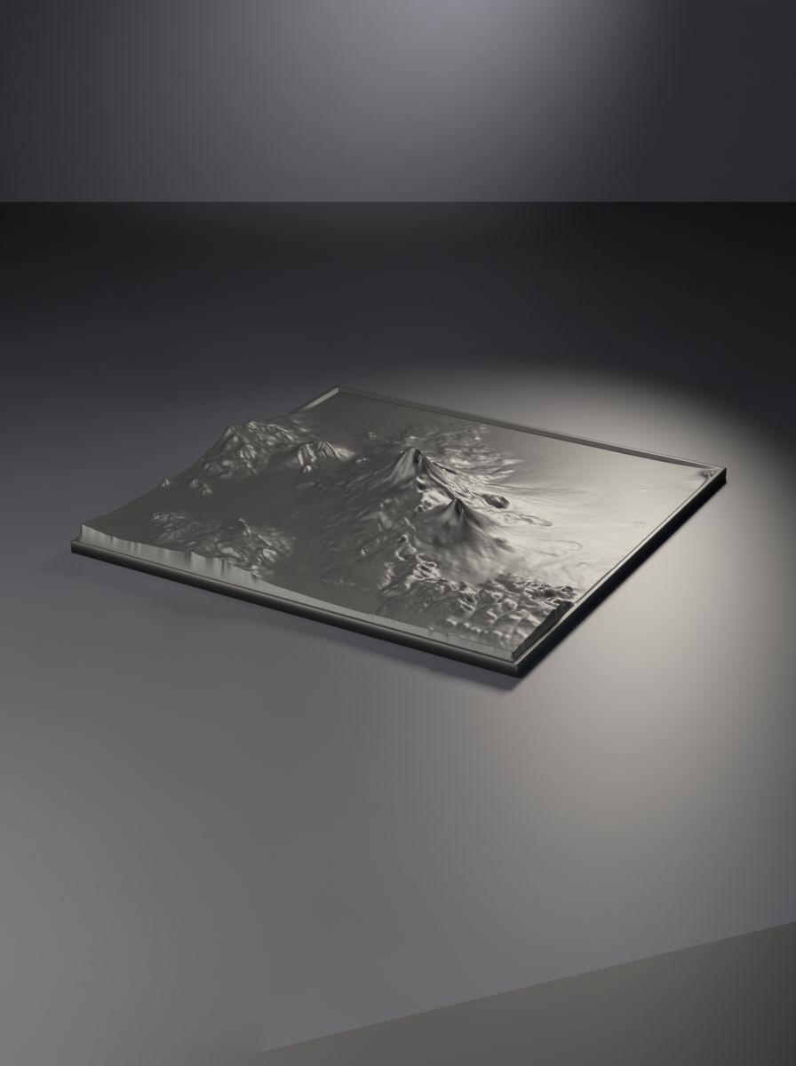 Ağrı Dağı Rölyef Haritası (200 × 200 mm, Topografik Duvar Dekoru) görsel 1