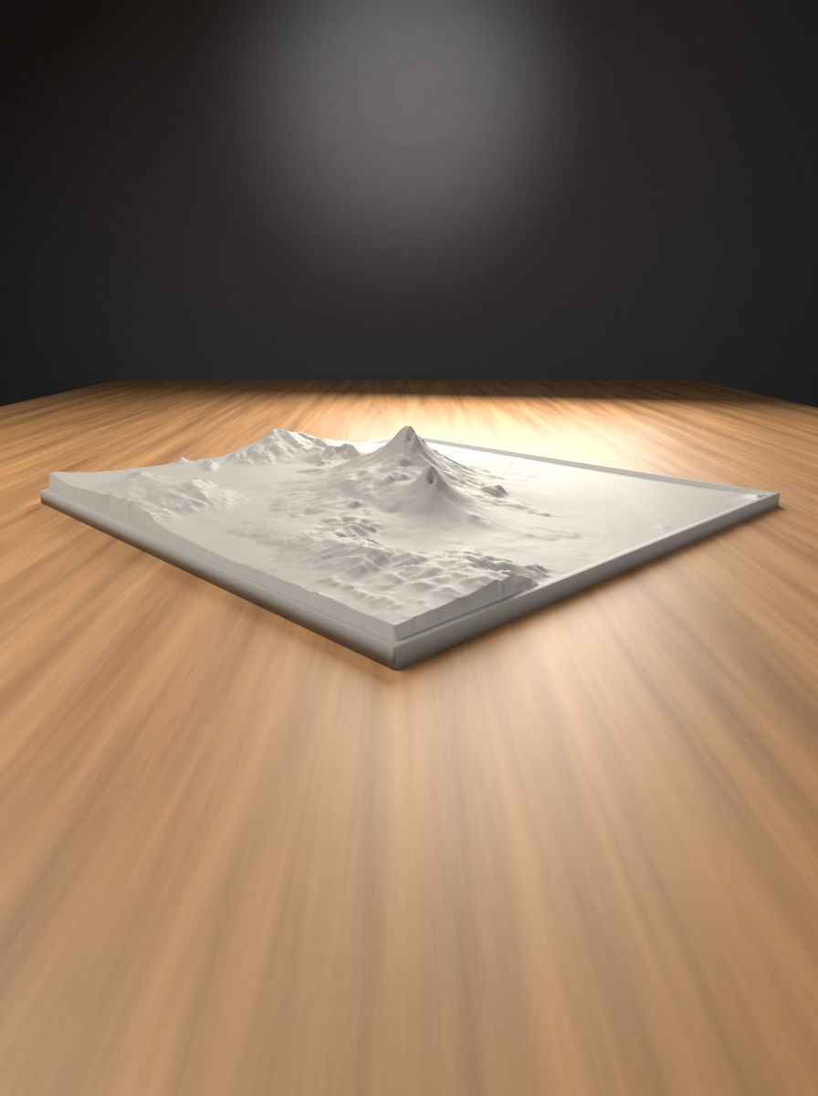 Ağrı Dağı Rölyef Haritası (200 × 200 mm, Topografik Duvar Dekoru) görsel 2