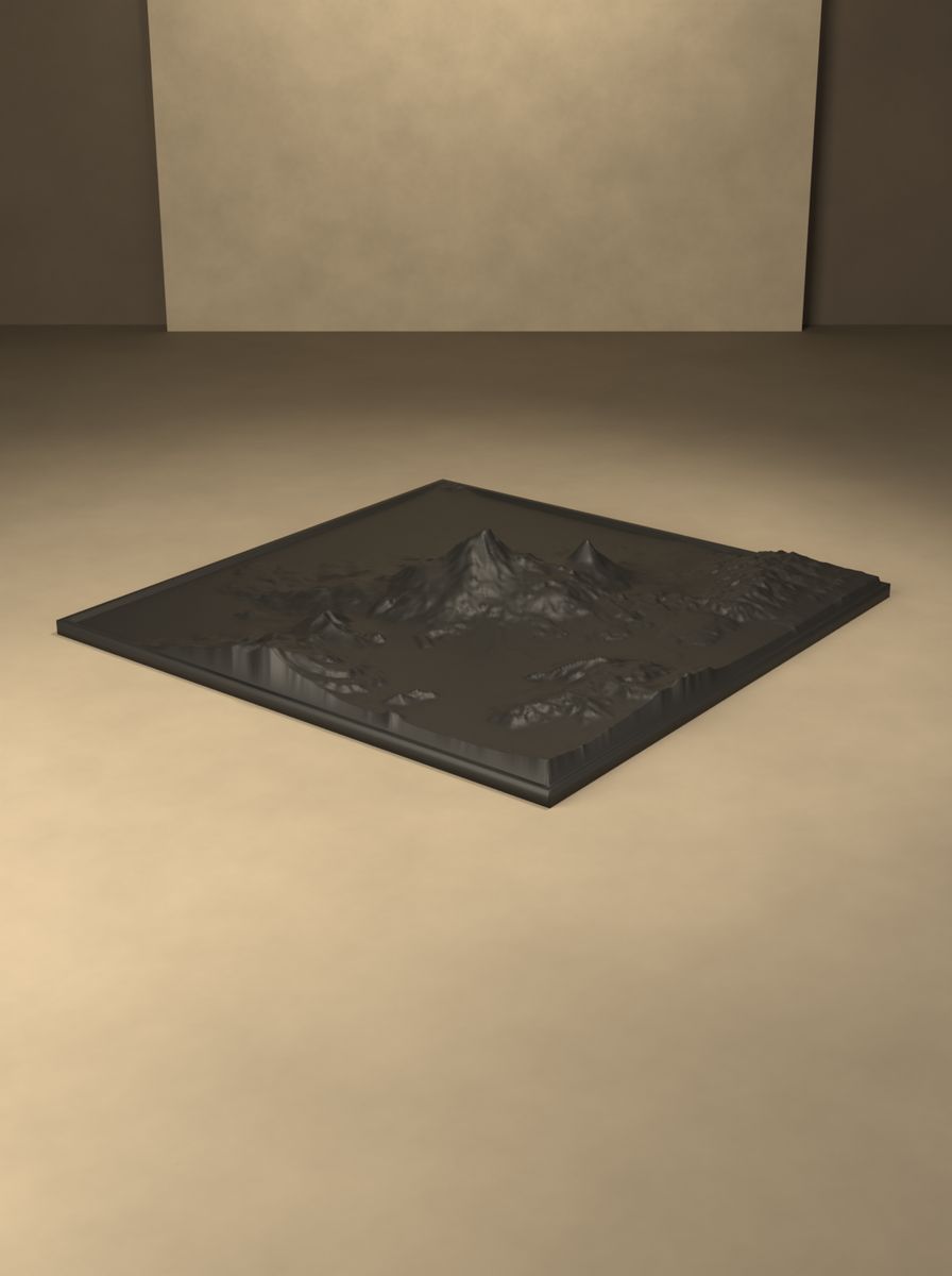 Ağrı Dağı Rölyef Haritası (200 × 200 mm, Topografik Duvar Dekoru) görsel 3