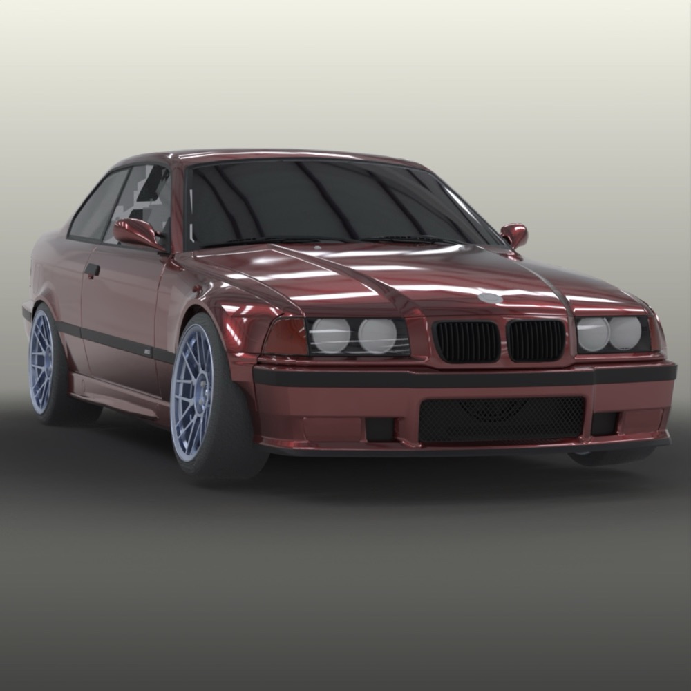 BMW E36 Coupe Geniş Çamurluk Seti (Motorsport) görsel 3