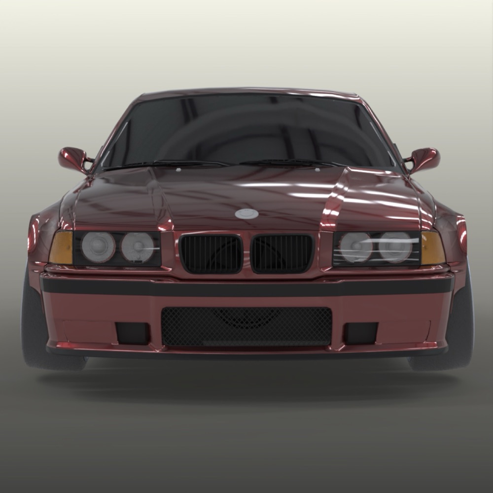 BMW E36 Coupe Geniş Çamurluk Seti (Motorsport) görsel 4