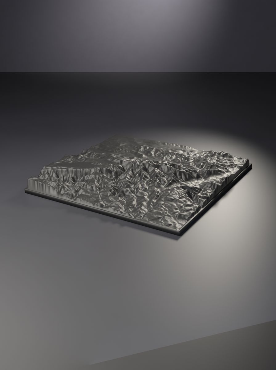 Bolkar Dağları Rölyef Haritası (200 × 200 mm, Topografik Duvar Dekoru)