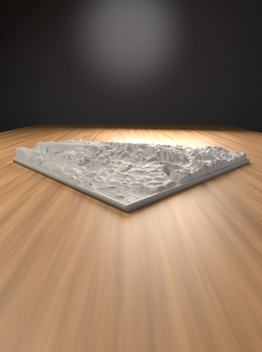 Bolkar Dağları Rölyef Haritası (200 × 200 mm, Topografik Duvar Dekoru) görsel 2