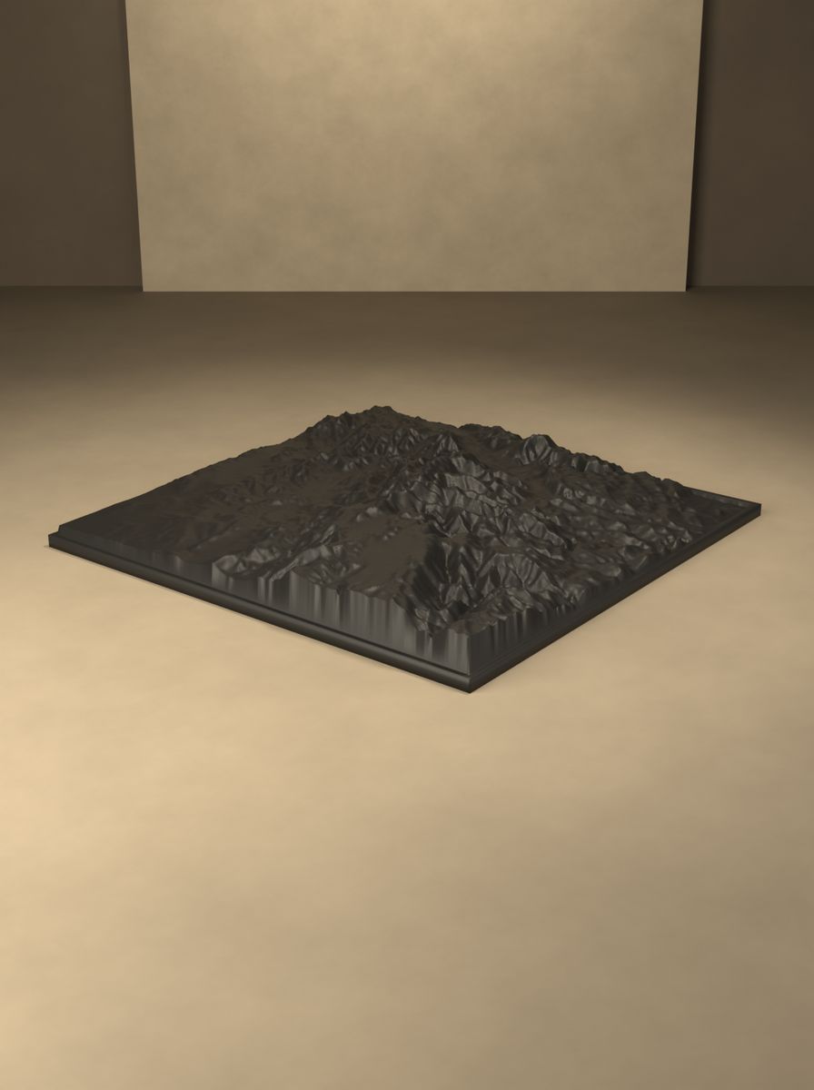 Bolkar Dağları Rölyef Haritası (200 × 200 mm, Topografik Duvar Dekoru) görsel 3