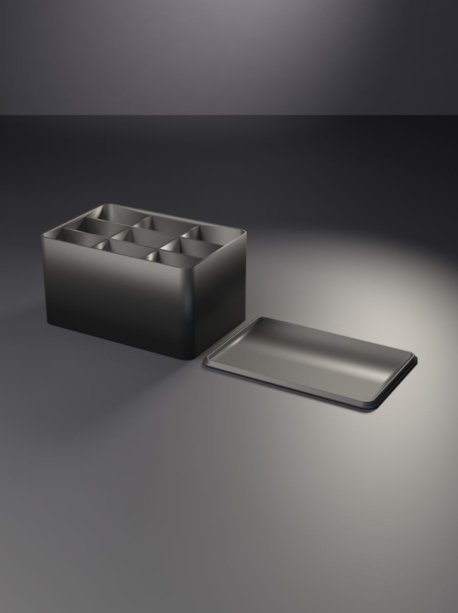 Bölmeli Organizer Kutu (150 × 100 × 80 mm, 3 × 3 Gözlü, Kapaklı)