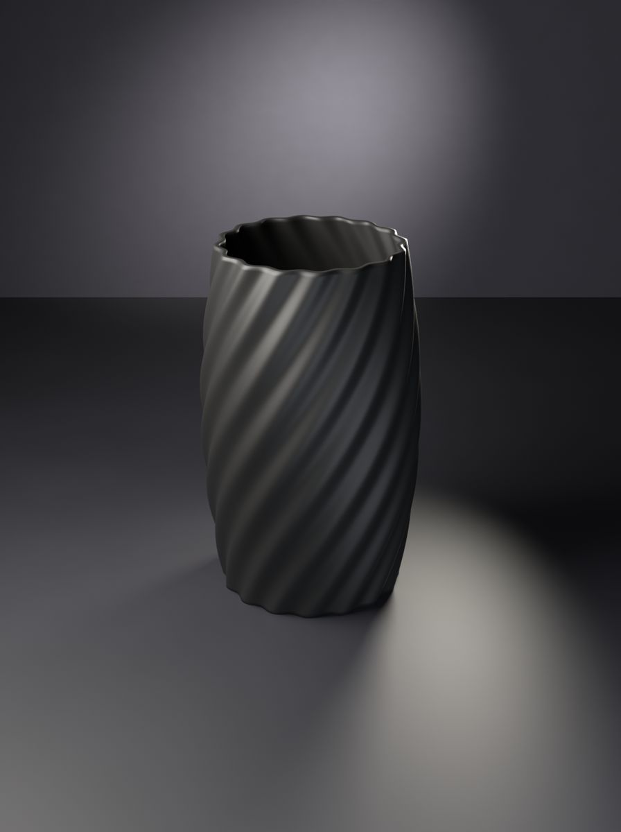 Bombeli Spiral Kanallı Vazo (100 mm Çap, 200 mm Yükseklik)