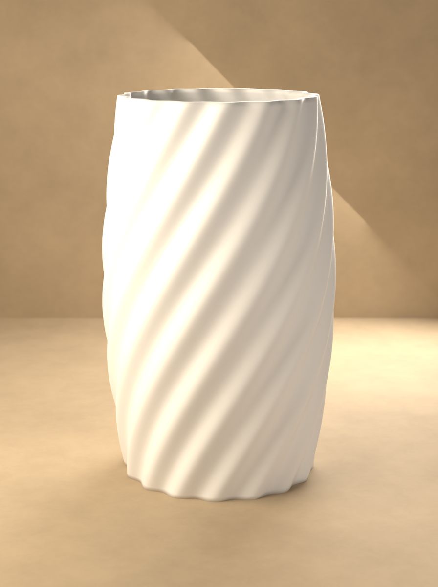 Bombeli Spiral Kanallı Vazo (100 mm Çap, 200 mm Yükseklik) görsel 3