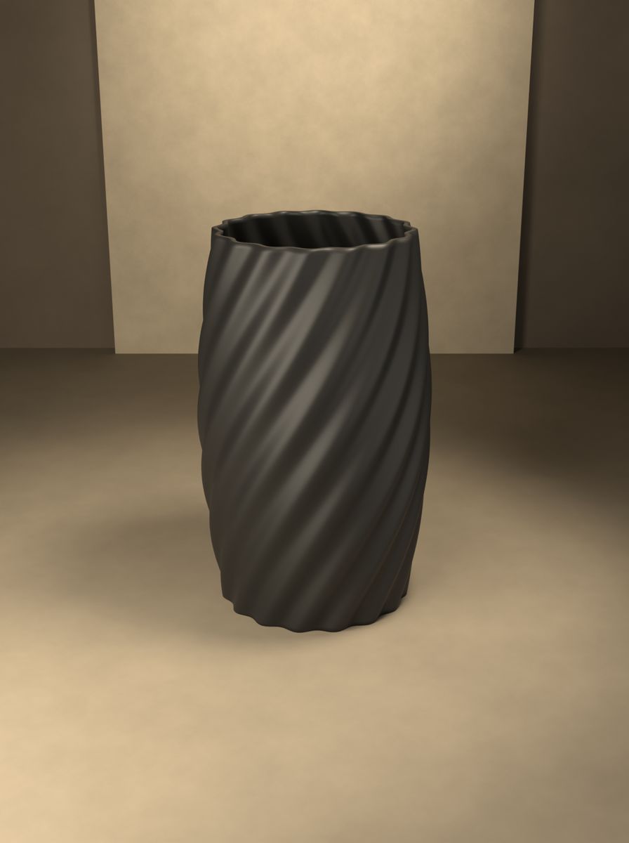 Bombeli Spiral Kanallı Vazo (100 mm Çap, 200 mm Yükseklik) görsel 4