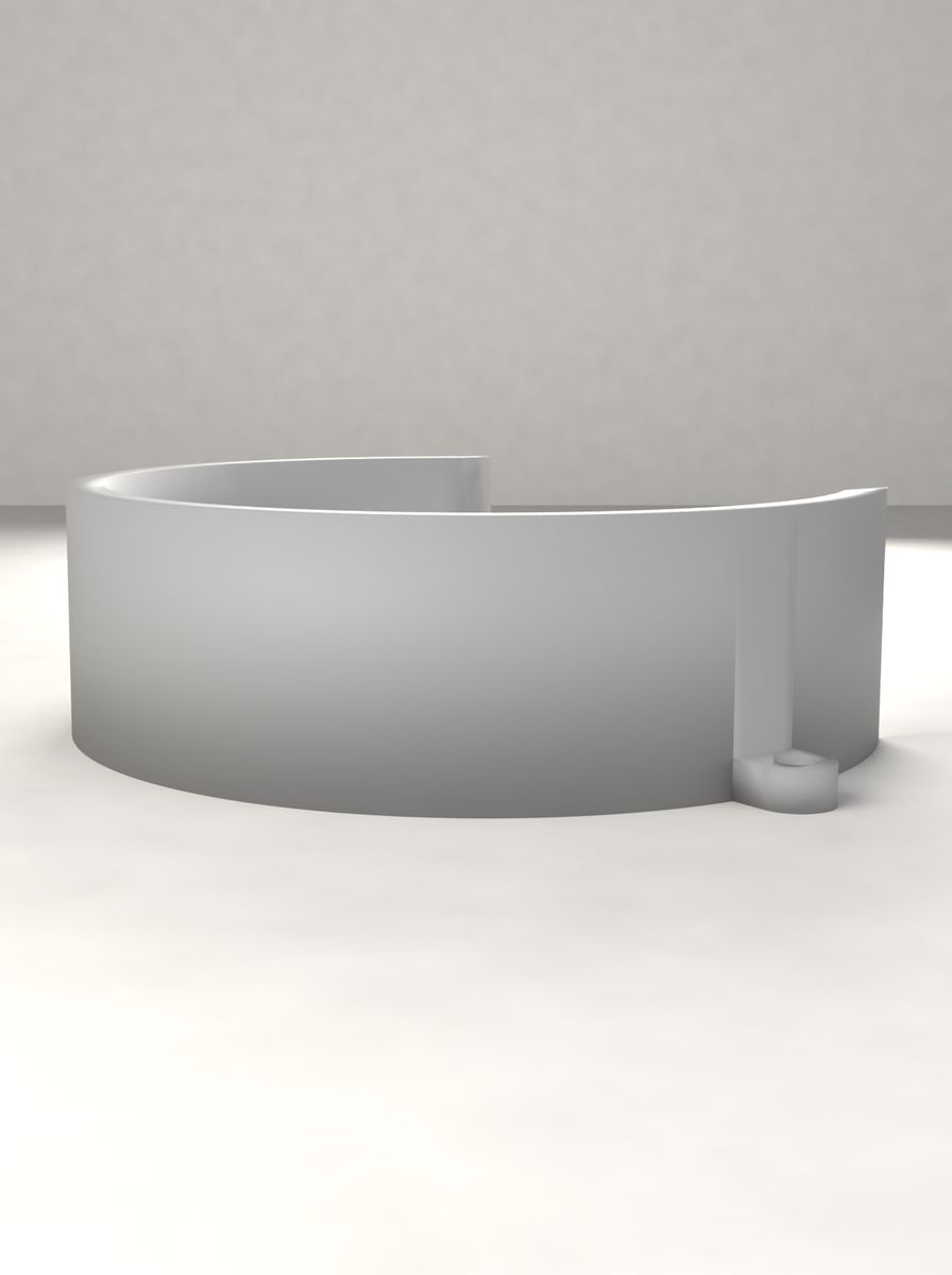 Boru Kelepçesi (120 mm Boru Çapı, 40 mm Genişlik, M5 Vidalı) görsel 2