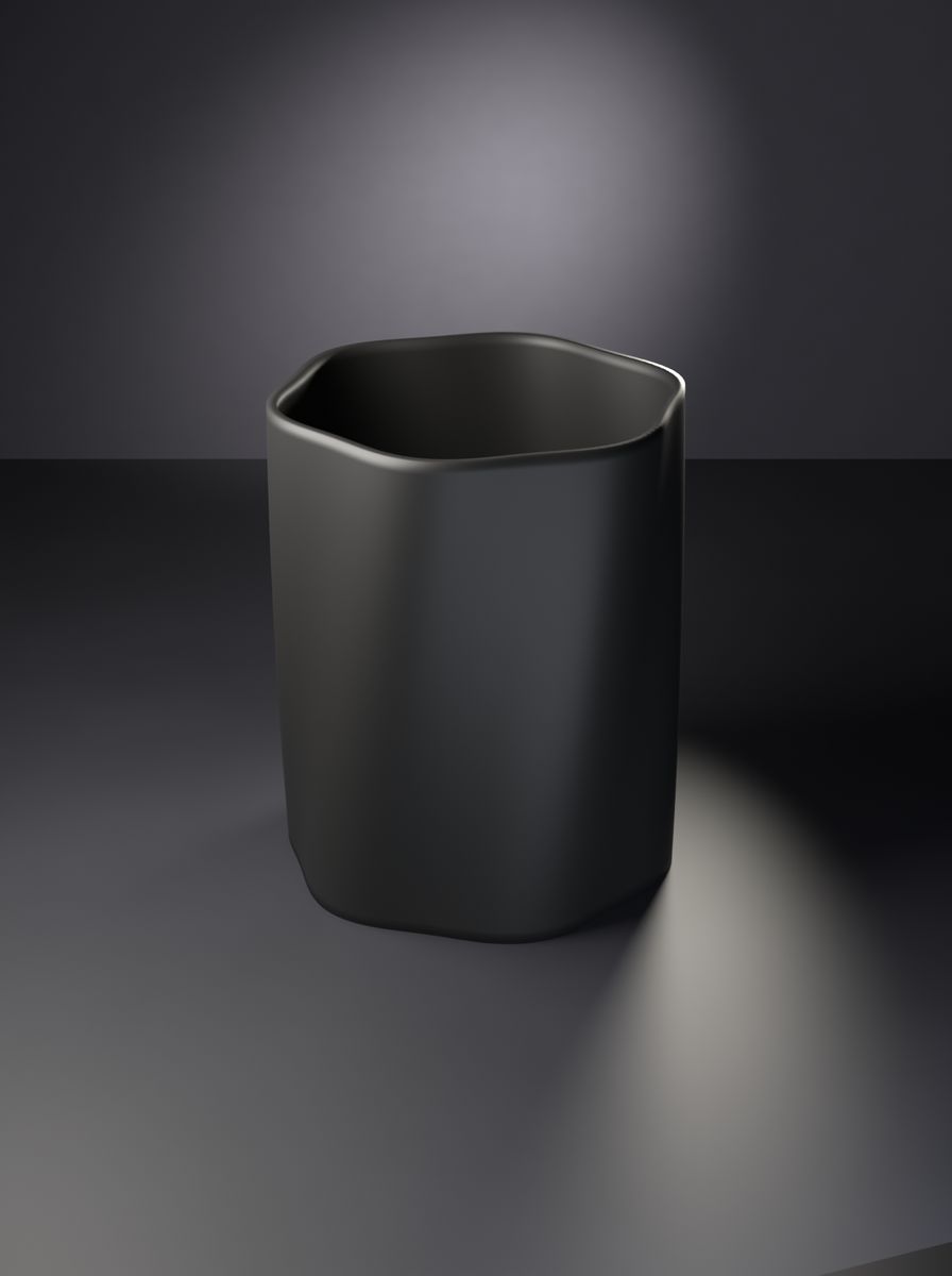 Bükümlü Kanallı Silindir Saksı (80 mm Çap, 100 mm Yükseklik, 6 Kanal, Drenaj Delikli)
