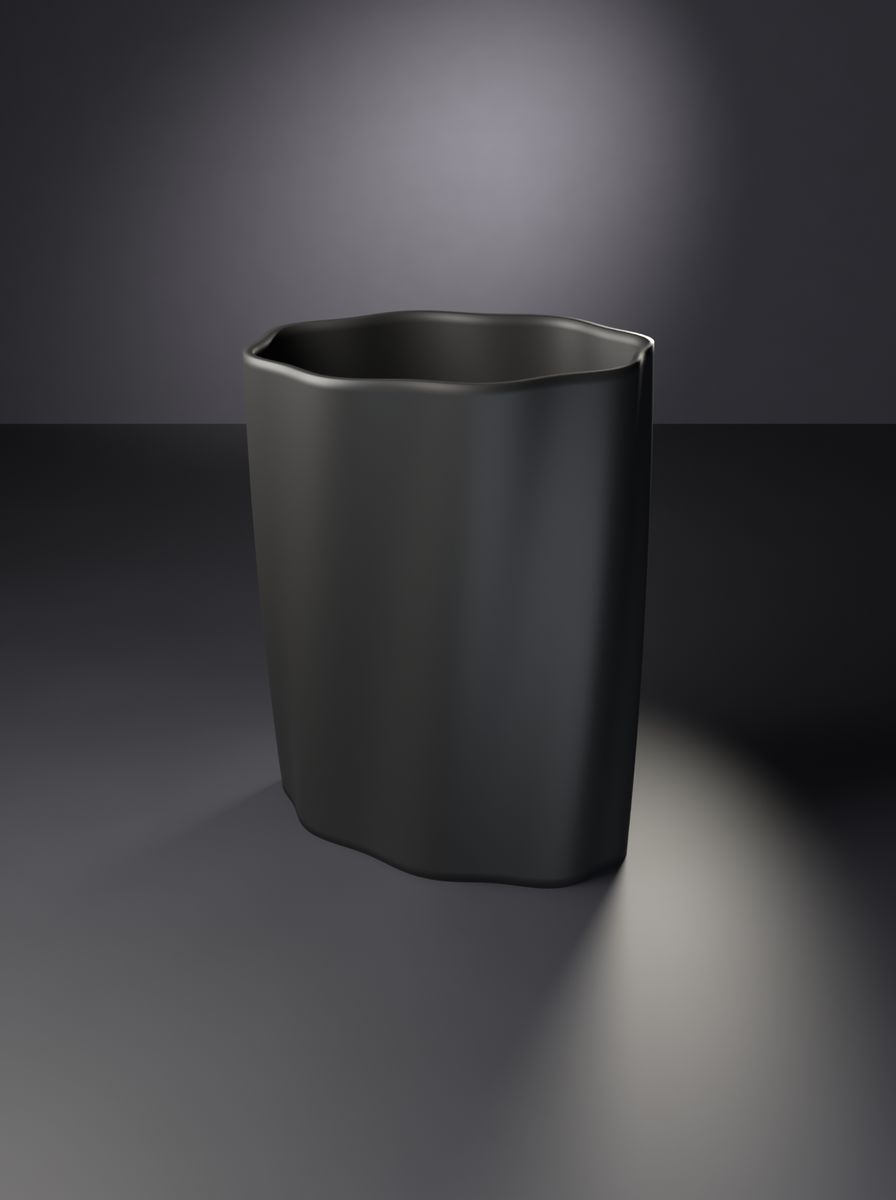 Bükümlü Oval Kanallı Saksı (90 × 54 mm, 120 mm Yükseklik, 8 Kanal, Drenaj Delikli)