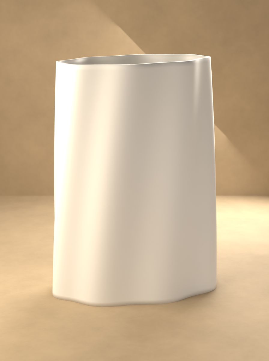 Bükümlü Oval Kanallı Saksı (90 × 54 mm, 120 mm Yükseklik, 8 Kanal, Drenaj Delikli) görsel 3