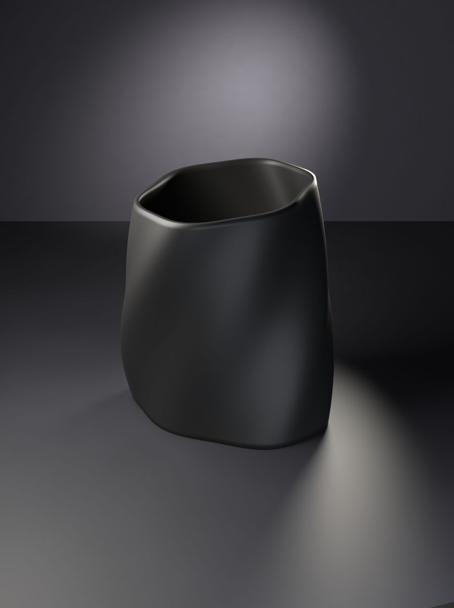 Bükümlü Oval Kanallı Saksı (90 × 63 mm, 100 mm Yükseklik, 6 Kanal, Drenaj Delikli)