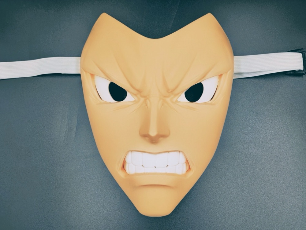 Kızgın Yüzlü Çizgi Karakter Cosplay Maskesi — Tam Yüz Kostüm Maskesi (22,9 cm)