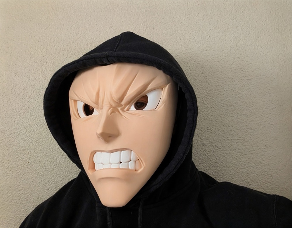 Kızgın Yüzlü Çizgi Karakter Cosplay Maskesi — Tam Yüz Kostüm Maskesi (22,9 cm) görsel 4