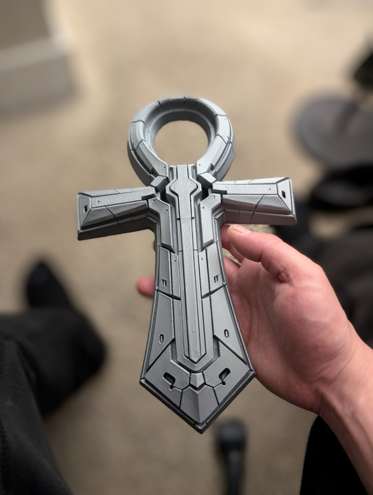 Gelecekçi Ankh Duvar Heykeli — Kutsal Geometri ve Bilim Kurgu Panelli Yaşam Sembolü (6-25 cm Boyut Seçenekli) görsel 4
