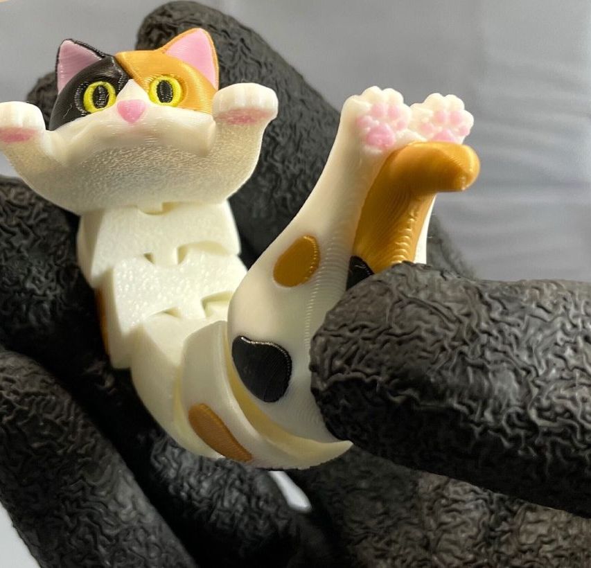 Eklemli Üç Renkli Kedi (6-25 cm Boyut Seçenekli) görsel 4