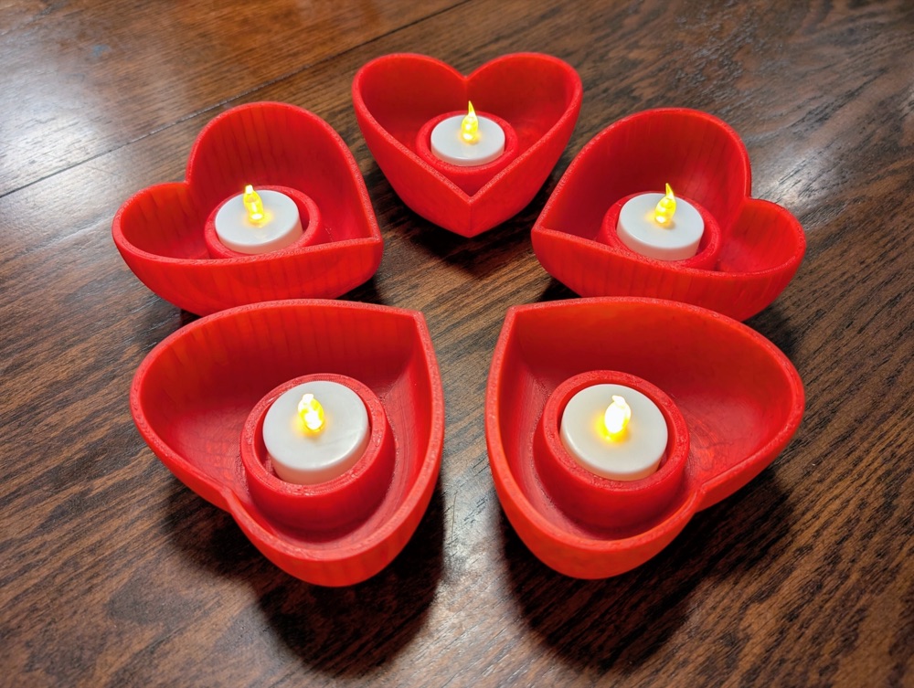 Kalp Şeklinde Led Mumluk — Alevsiz Işıklı Romantik Dekor (11,3 cm) görsel 4