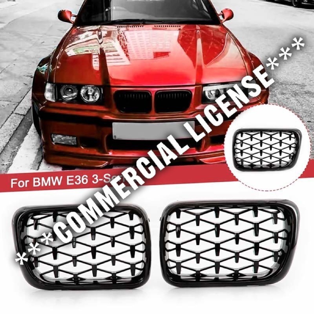 BMW E36 Ön Böbrek Izgara Yedek Parçası (Pre/Post uyumlu)