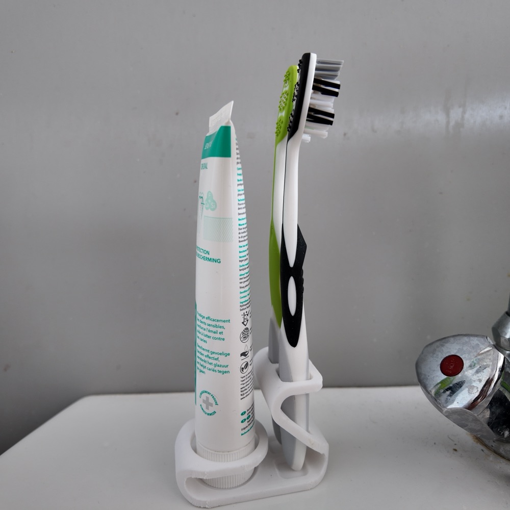 Minimal Diş Fırçası ve Diş Macunu Standı — Banyo Düzenleyici (7,6 cm) görsel 2