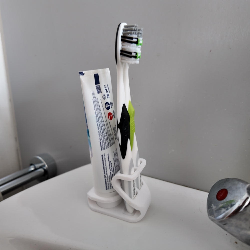 Minimal Diş Fırçası ve Diş Macunu Standı — Banyo Düzenleyici (7,6 cm) görsel 3