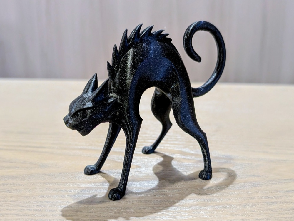 Tedirgin Kara Kedi Heykeli — Sırtı Kabarık Kedi Figürü (6-25 cm Boyut Seçenekli) görsel 2