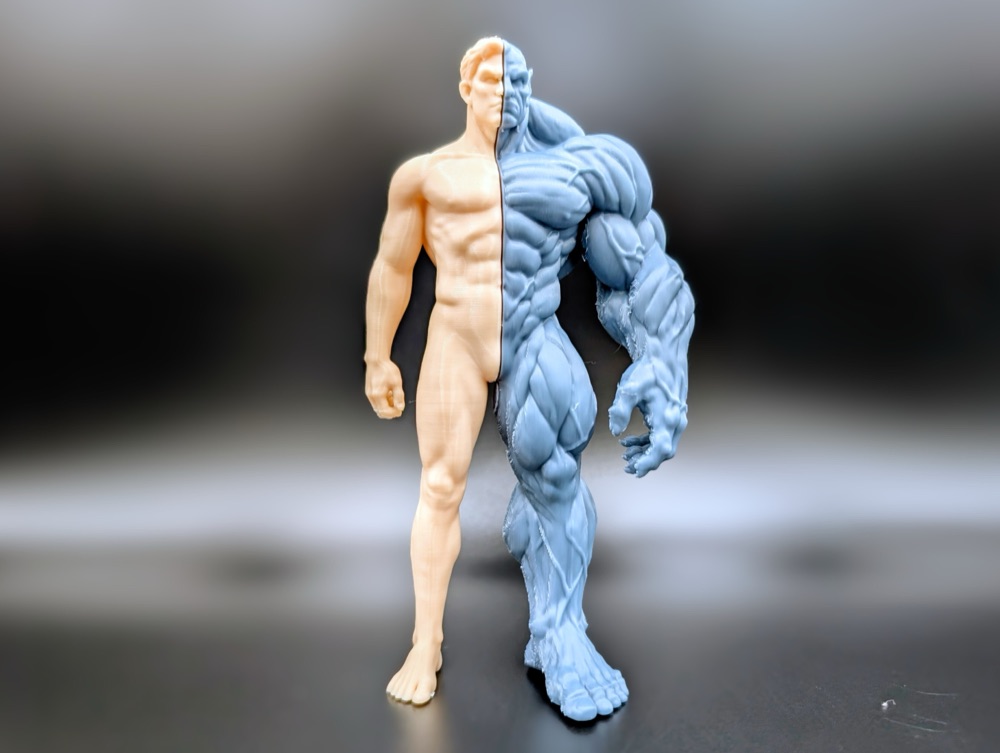 Yarı İnsan Yarı Canavar Dönüşüm Figürü — Bölünmüş Gövdeli Heykel (6-25 cm Boyut Seçenekli)