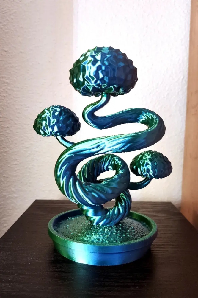Buruk Gövdeli Fantastik Bonsai Ağacı — Masa Üstü Heykelsi Dekor (6-25 cm Boyut Seçenekli) görsel 2