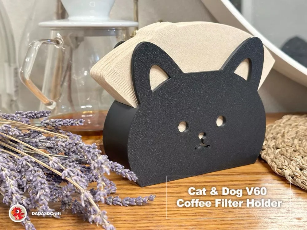 Kedi Figurlu V60 Kahve Filtre Tutucu